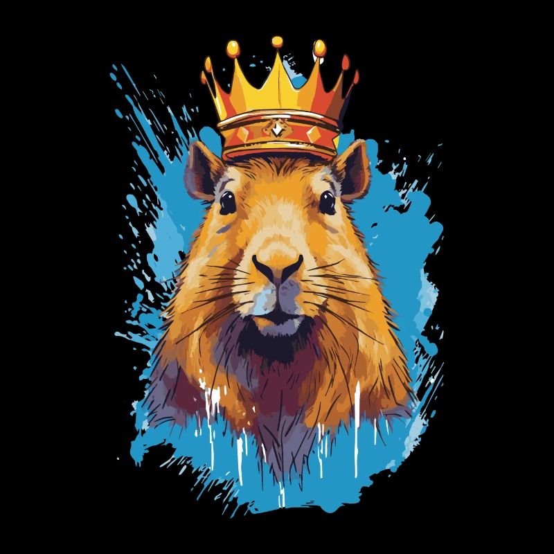 Capybara with crown capybara