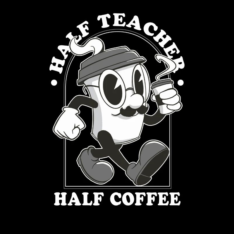 Halbkaffee halbe Lehrer Geschenk lustiger halbe Le
