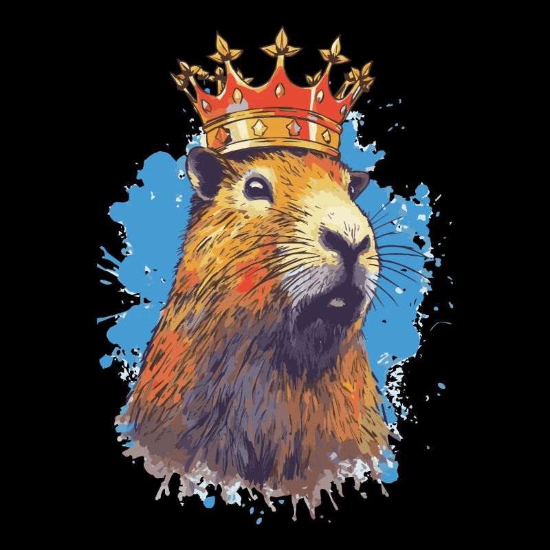 Capybara with crown capybara