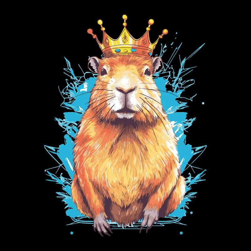 Capybara with crown capybara
