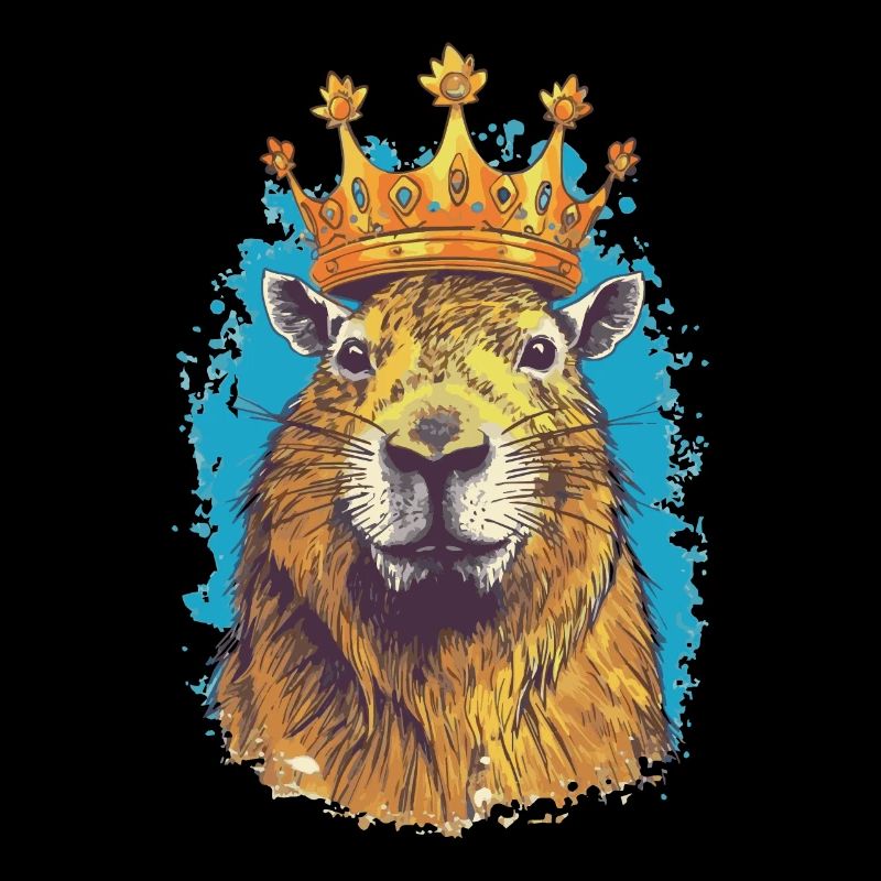 Capybara with crown capybara