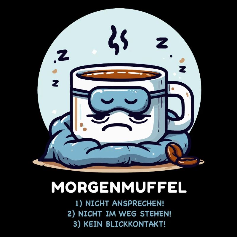 Morgenmuffel Kaffee Tasse Müde Langschläfer Pyjama