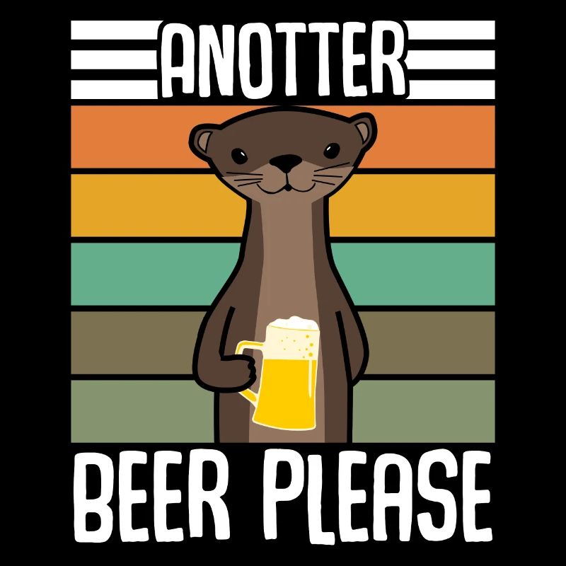 Otter With Retro Beer