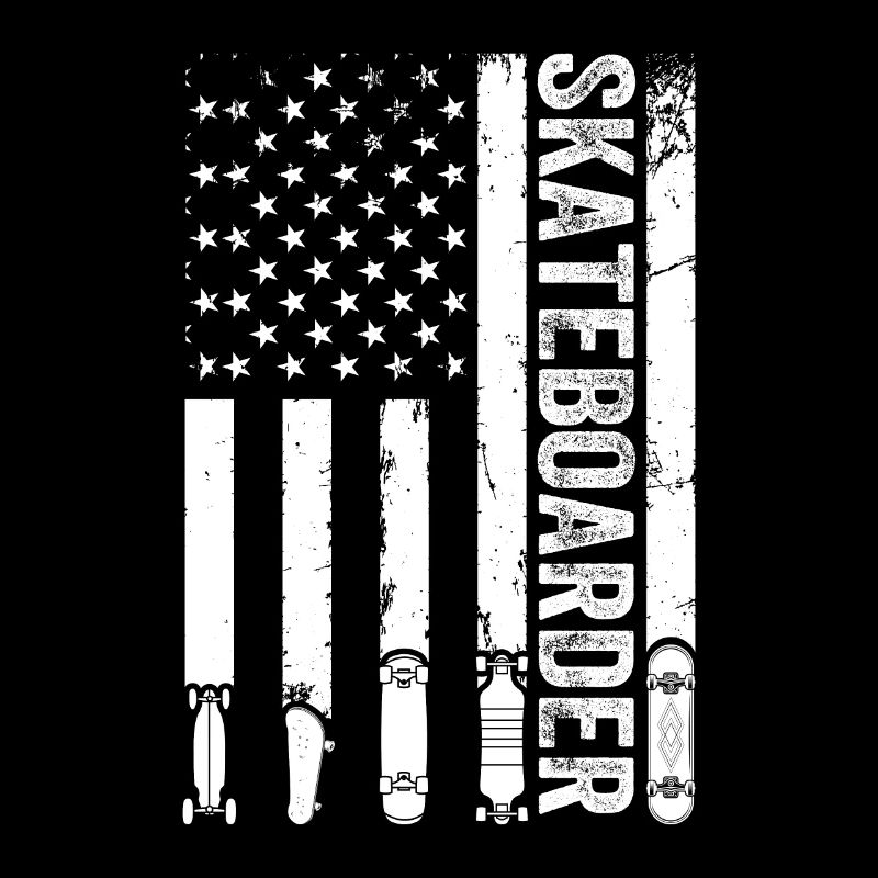 Skatepark Skateboard Skateboarder Drapeau US