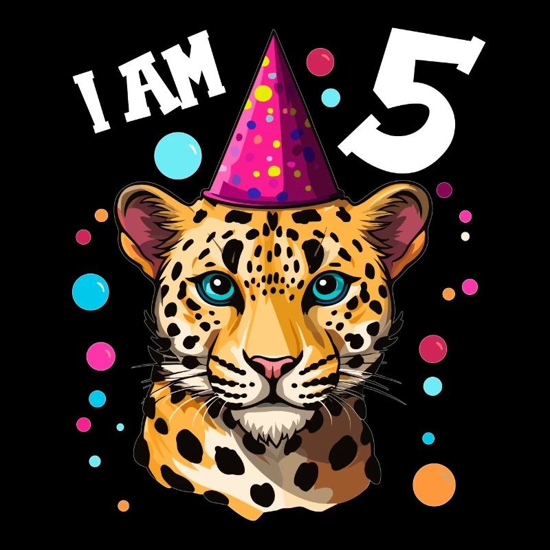 Ich bin 5 Jahre alt Leoparde Leopard 5. Geburtstag