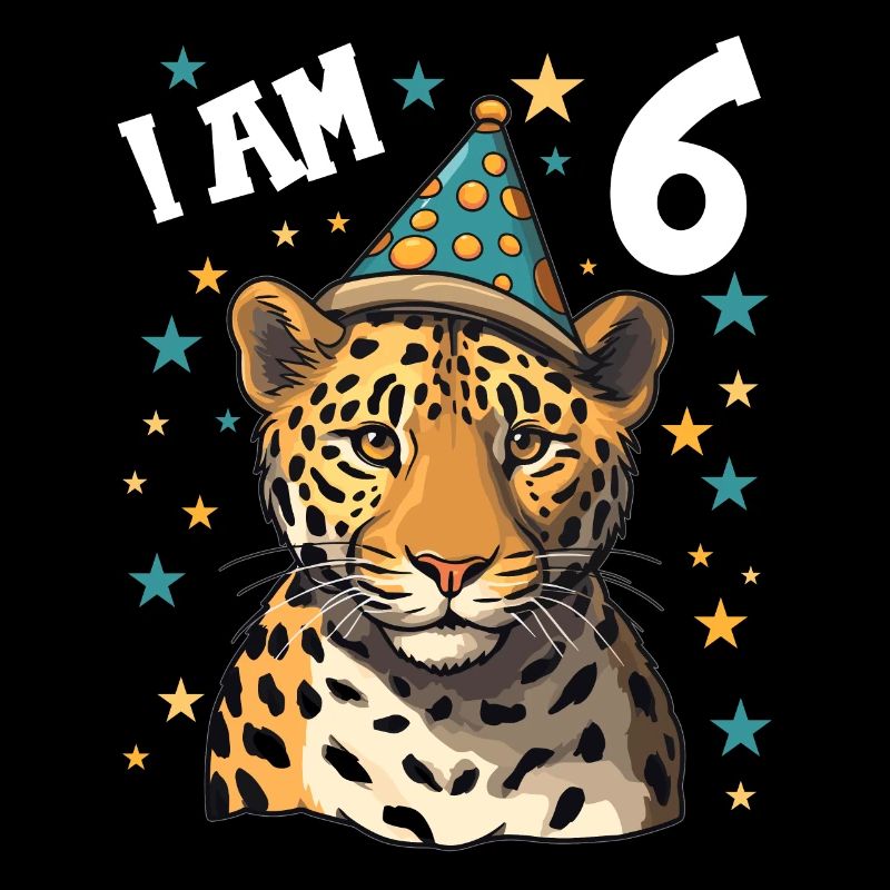 Ich bin 6 Jahre alt Leoparde Leopard 6. Geburtstag