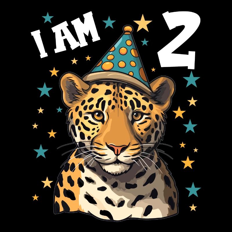 2. Geburtstag Ich bin 2 Jahre alt Leoparde Leopard