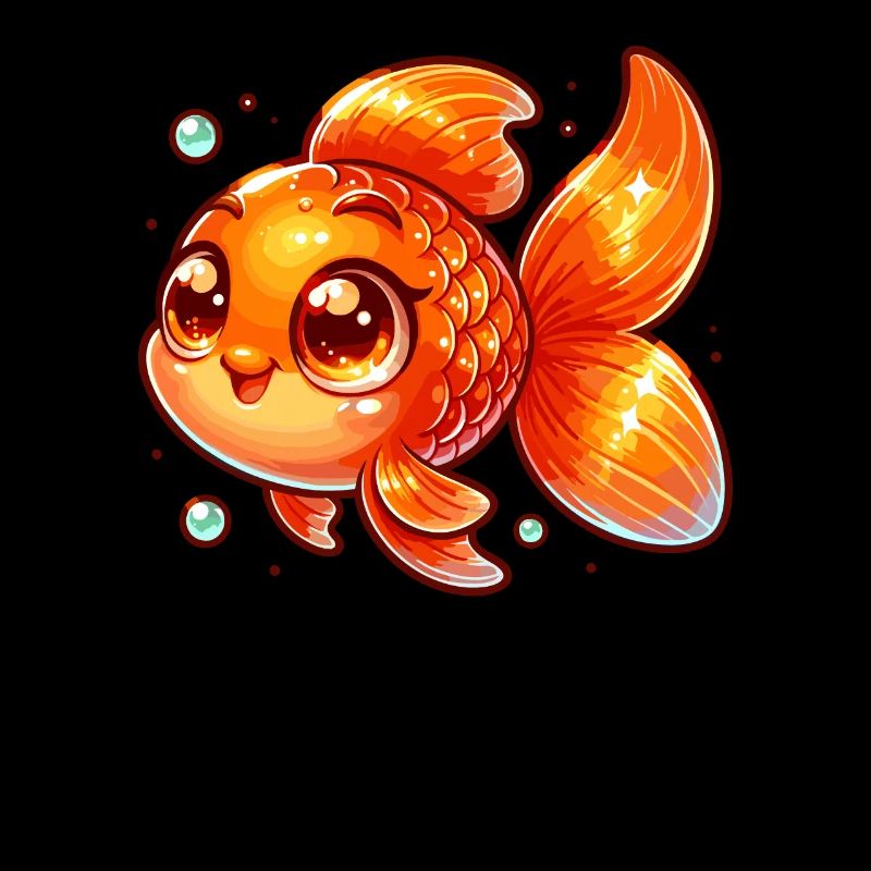 Illustration mignonne de poisson rouge