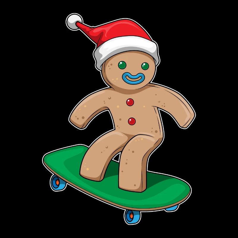 Lebkuchenmann Weihnachten Skateboard