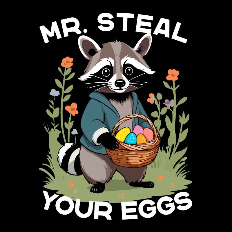 Lustiger Eier Dieb Waschbär Osterhasen Design
