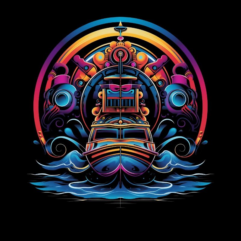 Luftbootkapitän Luftbootfahren Pop Art