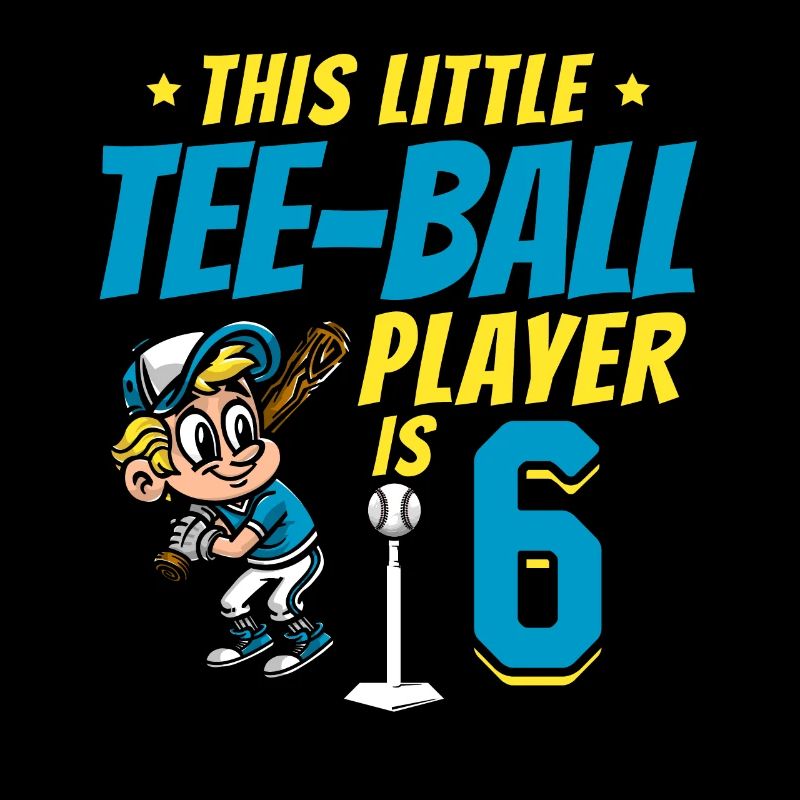Tee-ball player Party 6th Birthday Tee-ball player