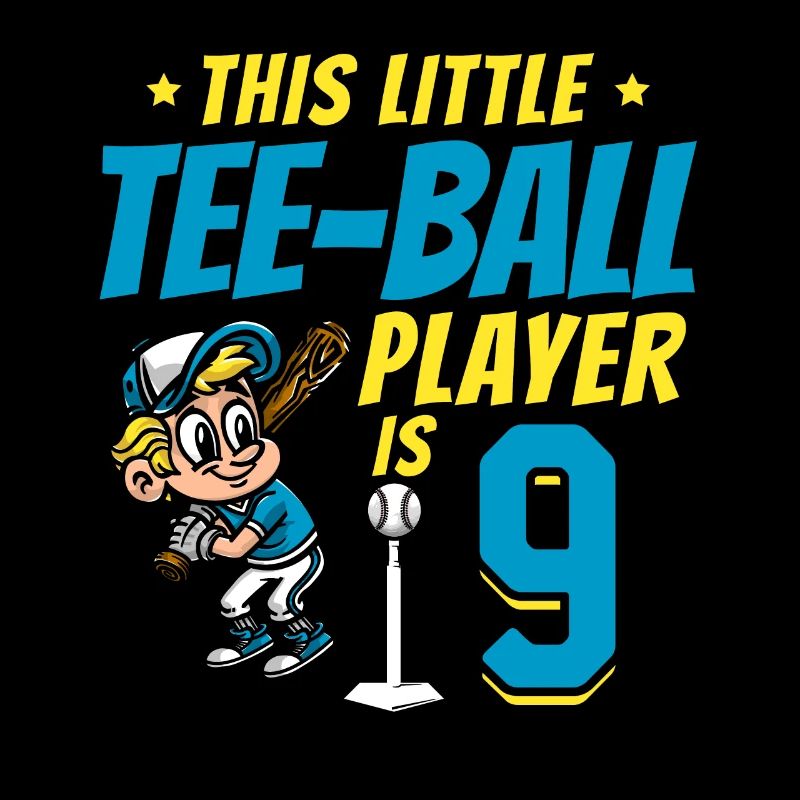 Tee-ball player Party 9th Birthday Tee-ball player