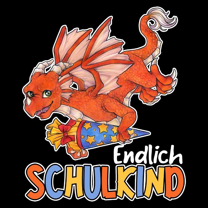 Endlich Schule, Niedlicher Drache Geschenk Schule