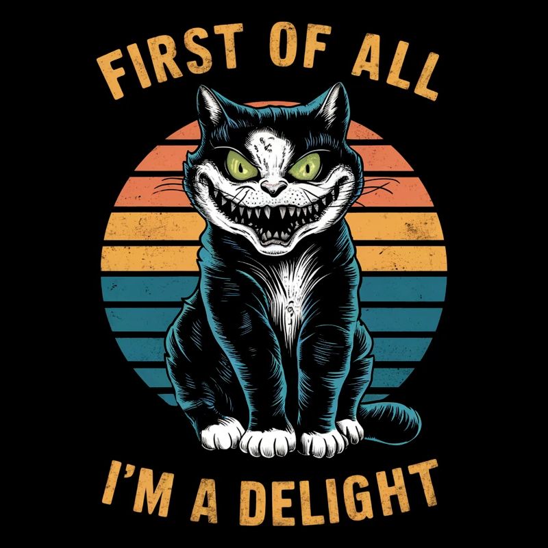 Zunächst einmal bin ich eine Freude Gruseliger Katzenhumor