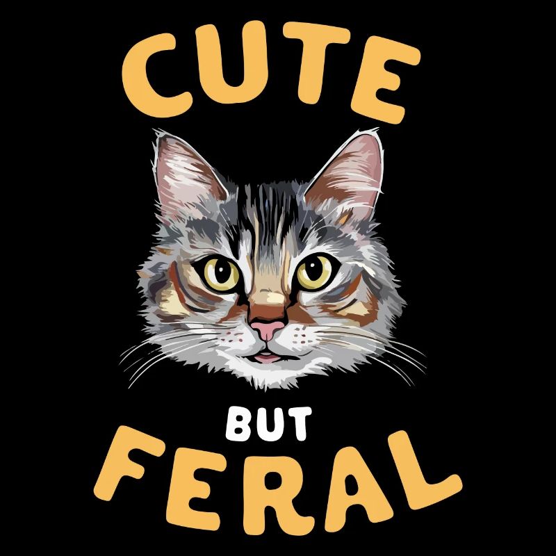 Chat mignon mais sauvage drôle drôle d’animal Design