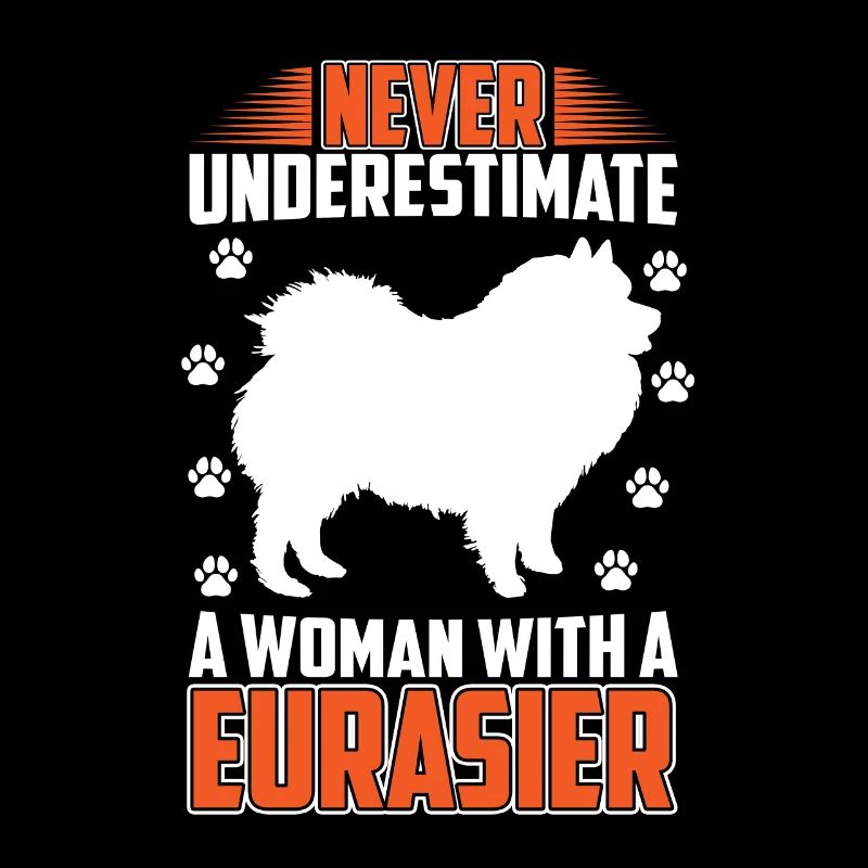 Frau mit Eurasier Eurasian Spitz Eurasier