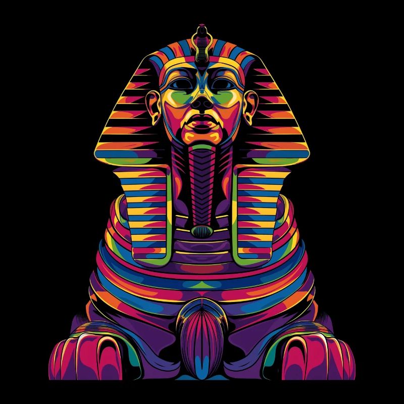 Chat Sphynx Pharaon Égypte Pop Art