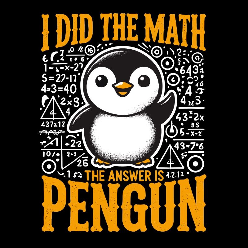 Penguin, Funny, Penguin, Math, Math