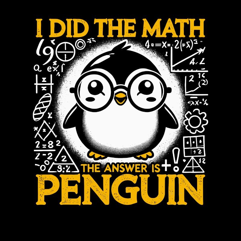 Penguin, Funny, Penguin, Math, Math