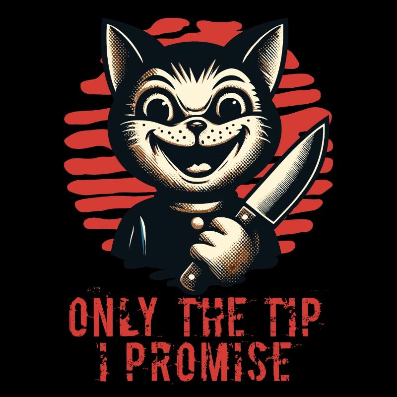 Lustiger Katzen Spruch only The Tip Psycho Katze