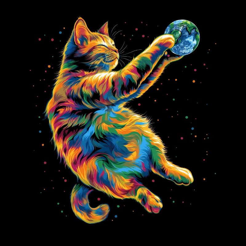 Orange Katze Tabby Katze Erde Popart