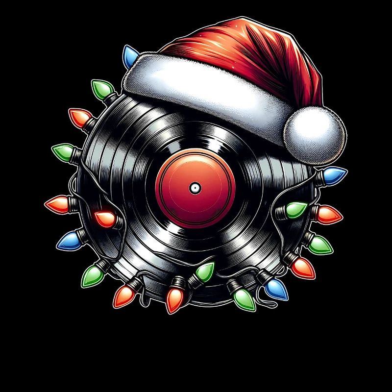 Vinyl Record Turntable Santa Hat Xm