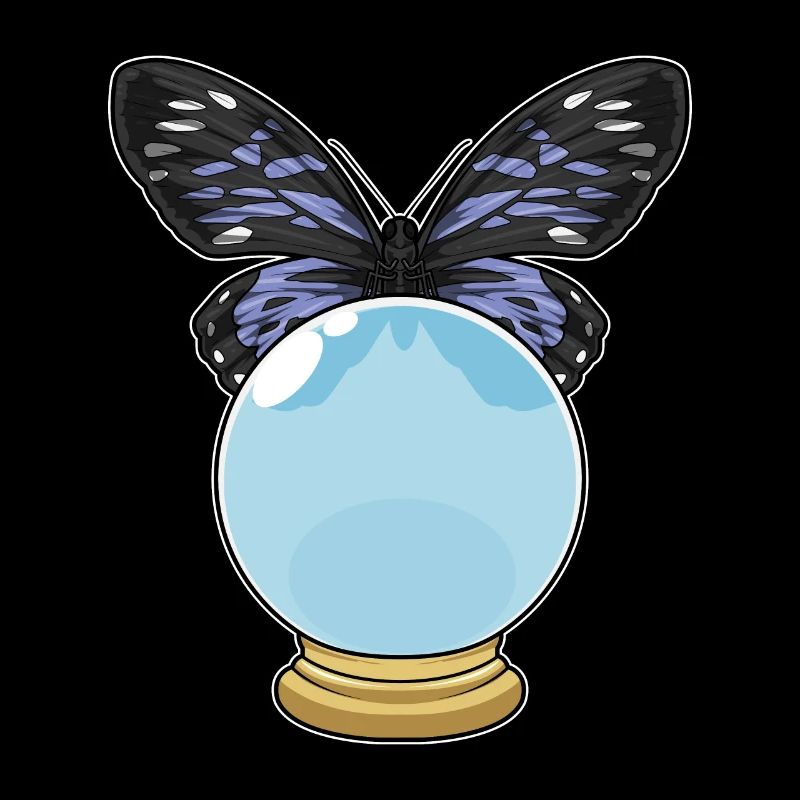 Boule de cristal papillon