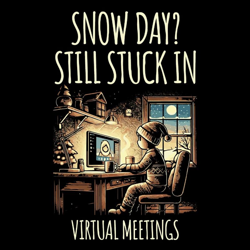 Snow Day steckt in virtuellen Meetings Remote Work