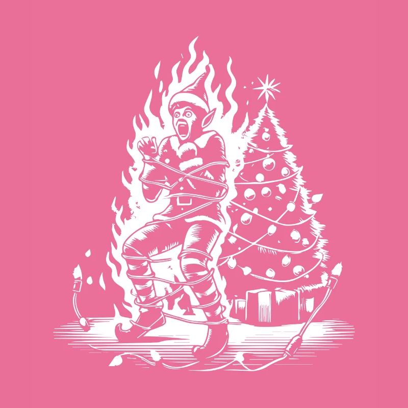 Christmas Elf On Fire With Sarcastic