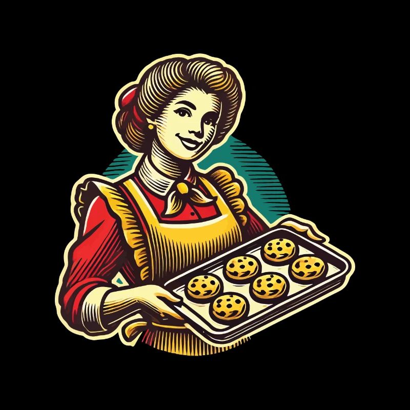 Boulanger nostalgique avec motif de biscuits