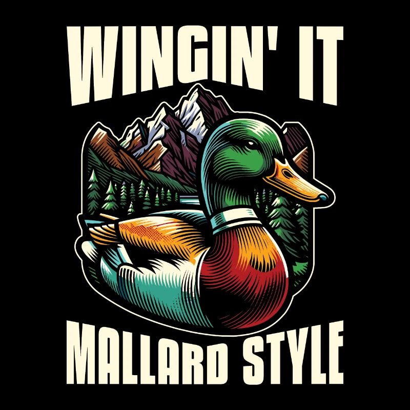 Canard colvert Wingin' It Chasseur de canard de style canard colvert