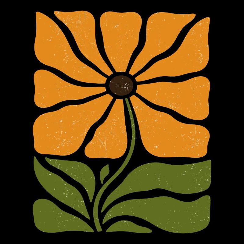 Fleur sauvage boho dans le style tournesol