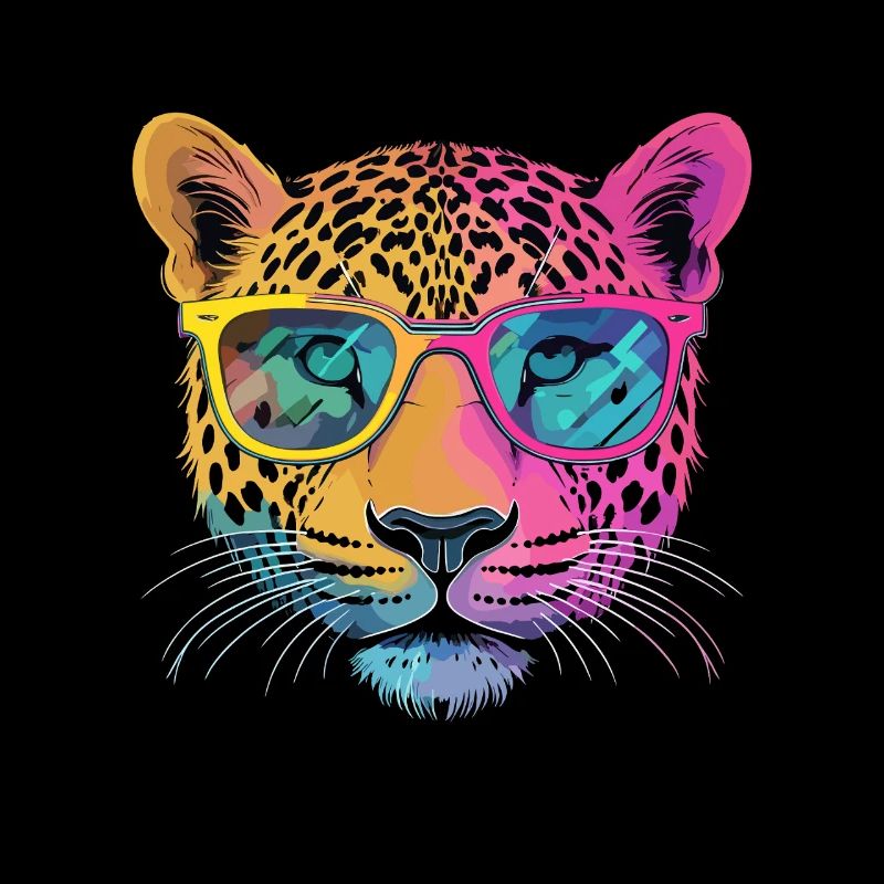Guépard avec lunettes de soleil style hipster