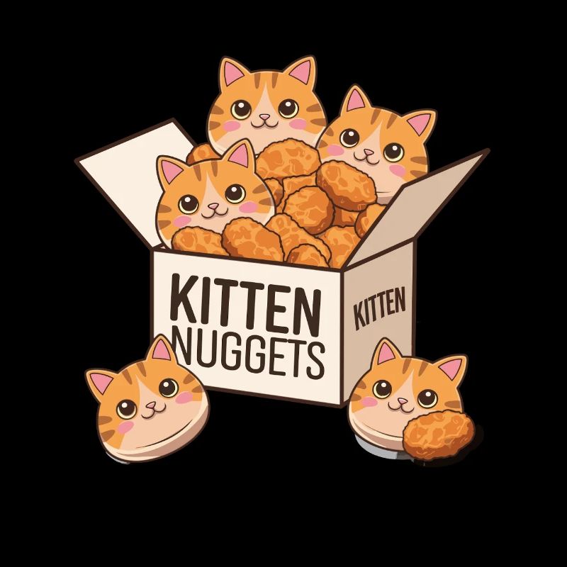 Chaton Nuggets Cat Jeu de mots Chats drôles