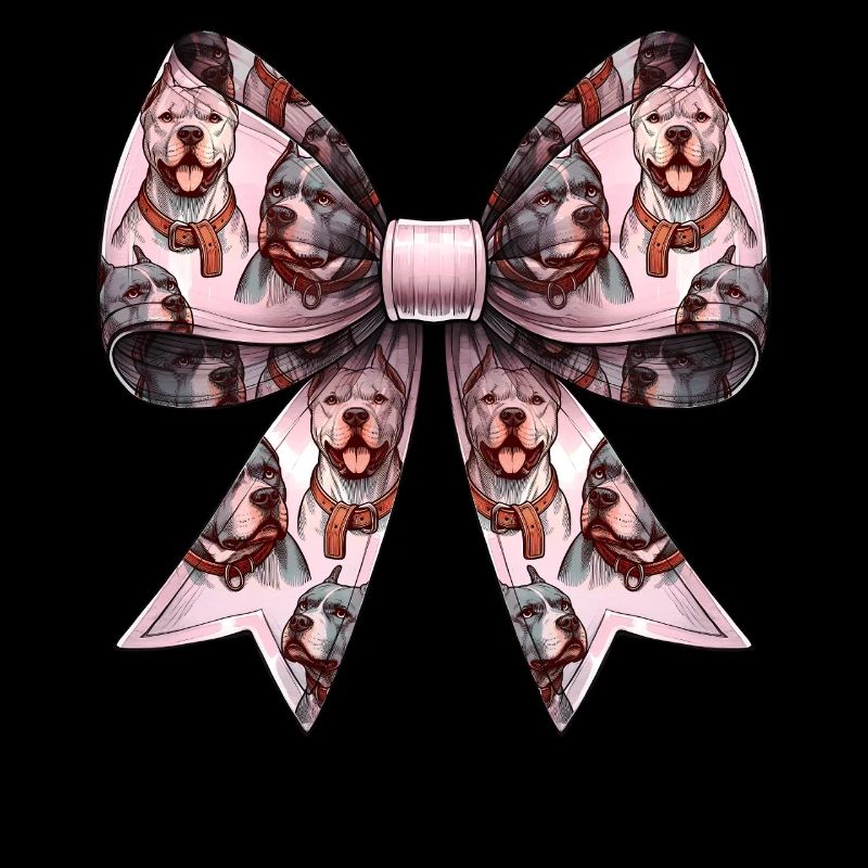 Coquette Bow Pitbull Dog Mom Pattern Pink