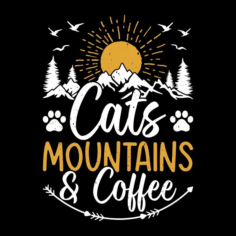 Cats, Mountains & Coffee - Cat Lover Mountain