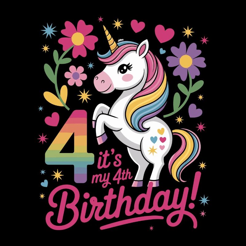 Licorne unique, c’est le motif de mon 4e anniversaire