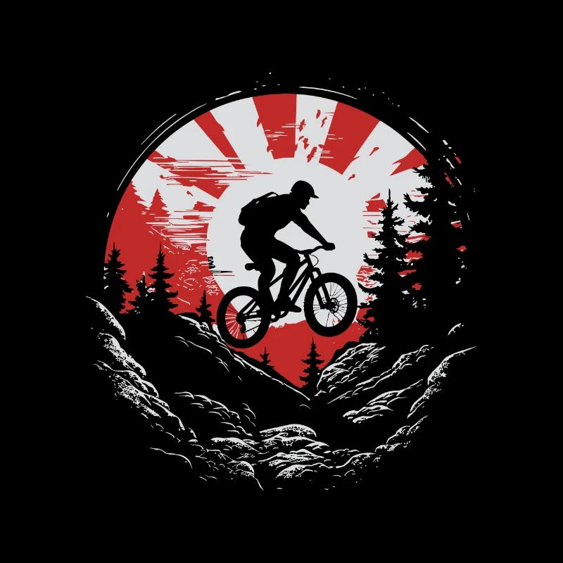 Retro-Downhill-Mountainbiker
