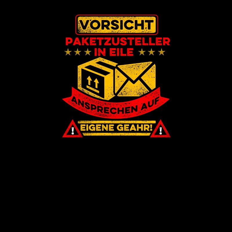 Vorsicht Paketzusteller in Eile