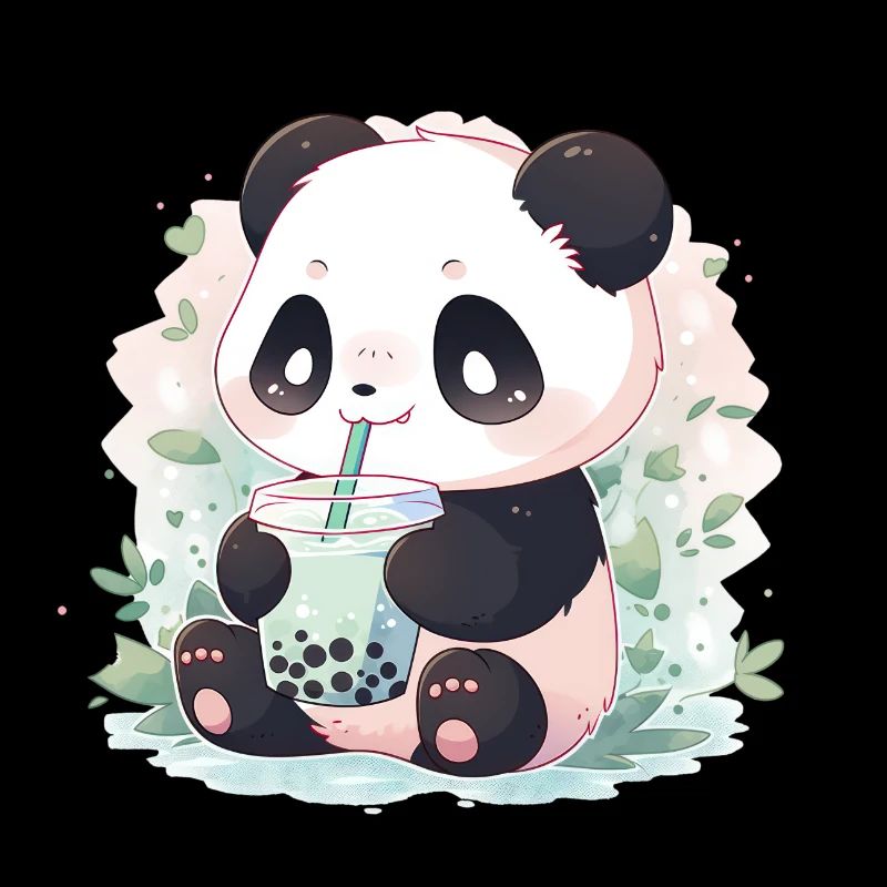 Kawaii panda bubble tea boba tea