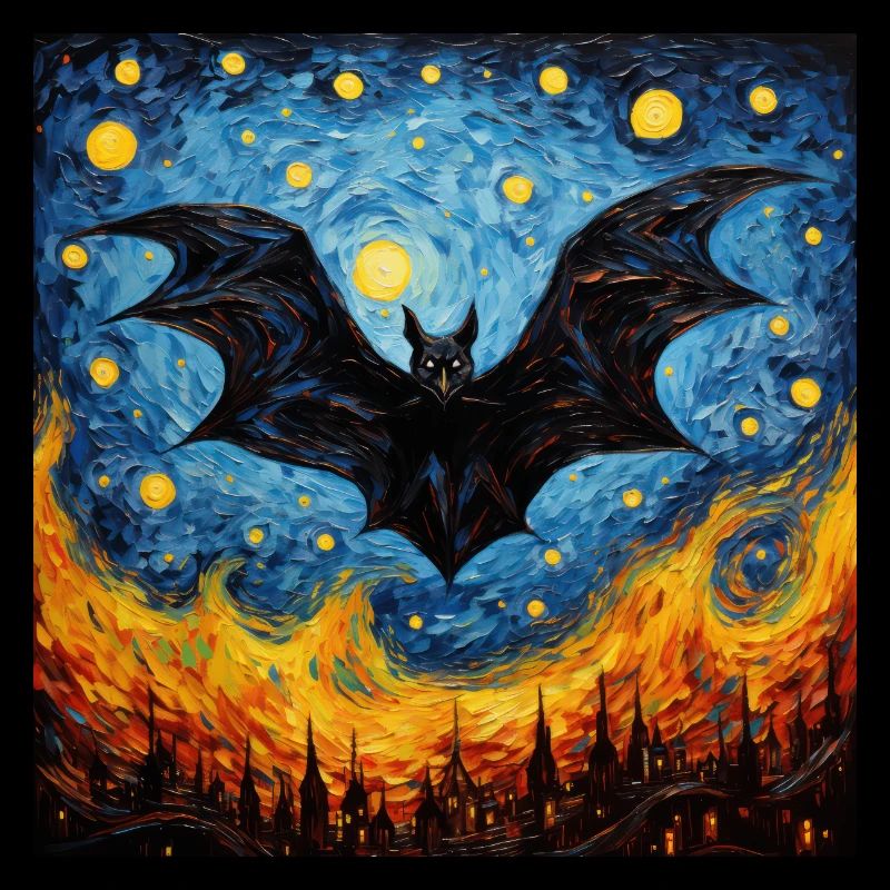 fledermaus, van gogh, sternennacht, tier