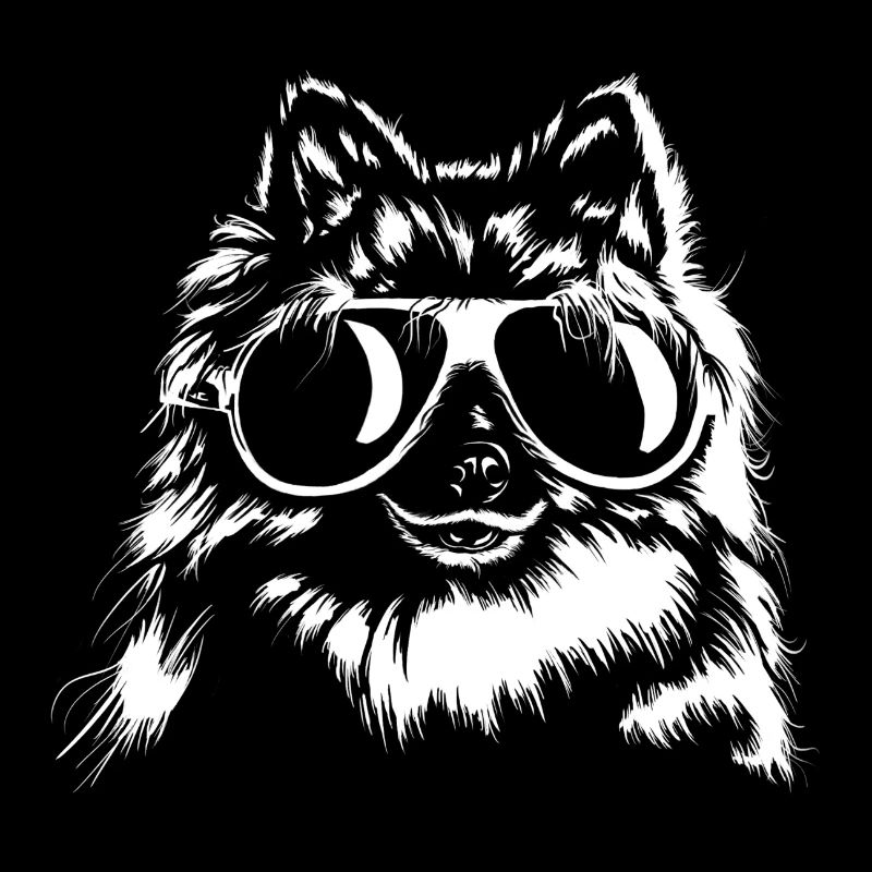 Spitz Hund mit Sonnenbrille