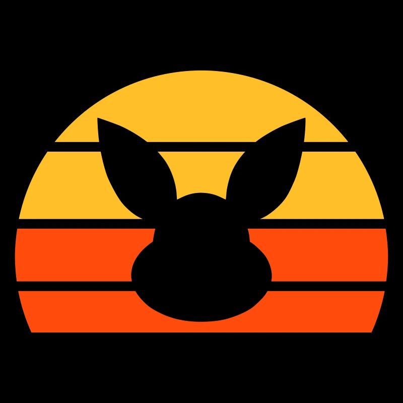 Tête de lapin devant le demi-soleil