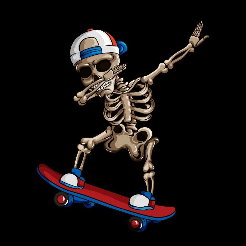Skateboarding Skating Skeleton Makes Dabbing Dance