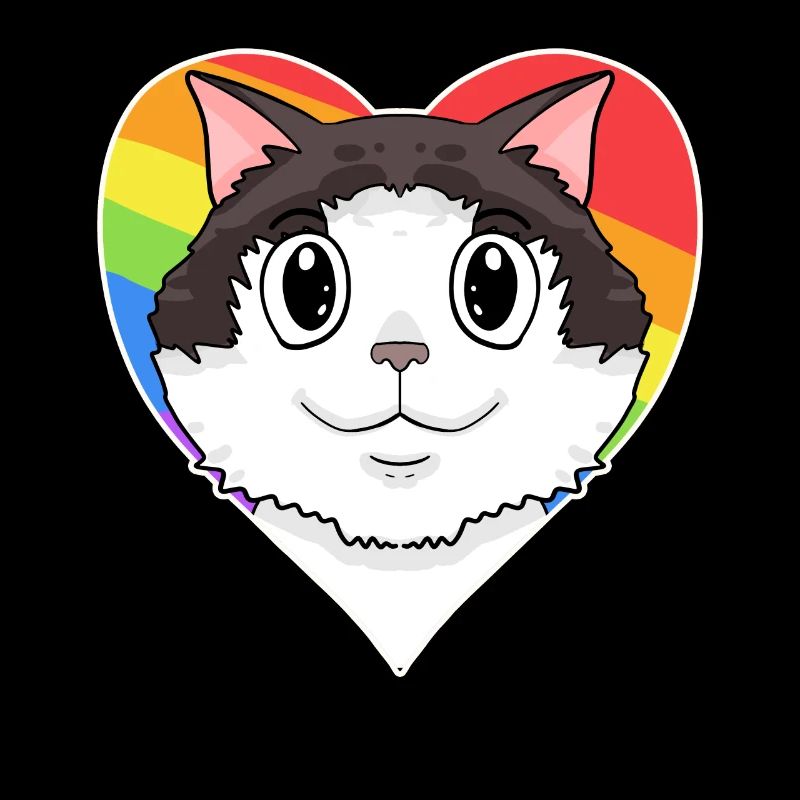 Ragdoll Katze - Regenbogen Herz