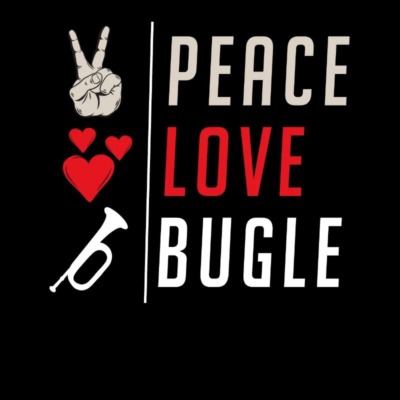Peace Love Bugle Drumline Music Drums