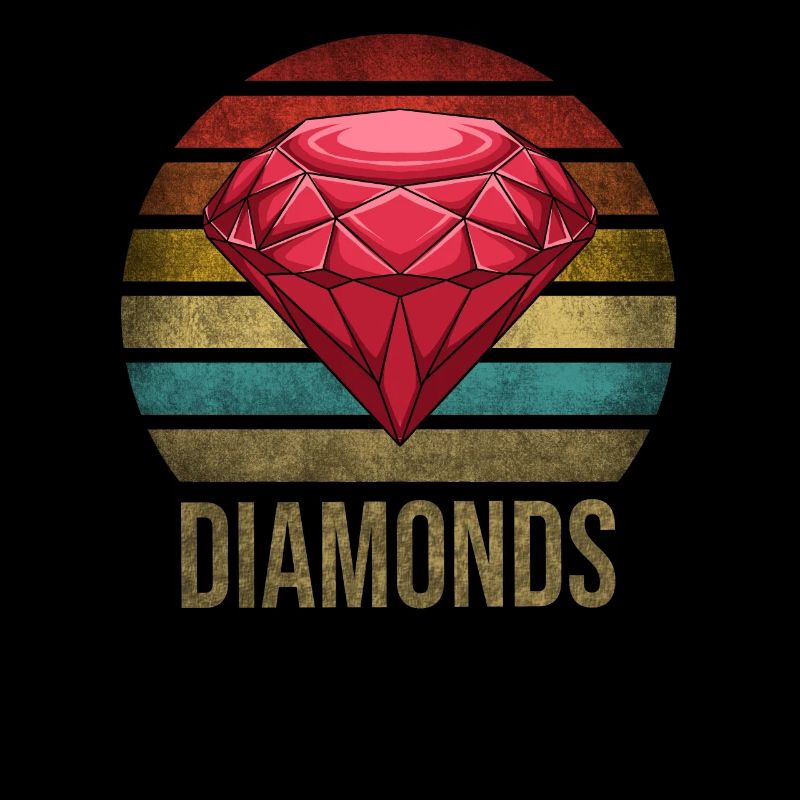 Ruby Gemstone Retro Sunset