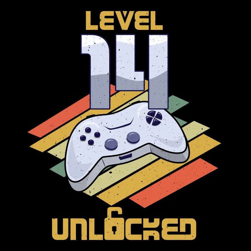 Retro Video Game Lover Age 14 Level Unlocked