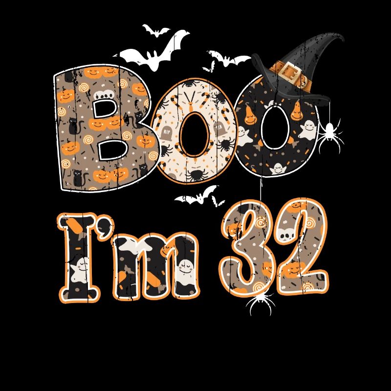 Halloween Pattern Ghost Creatures Birth Age 32